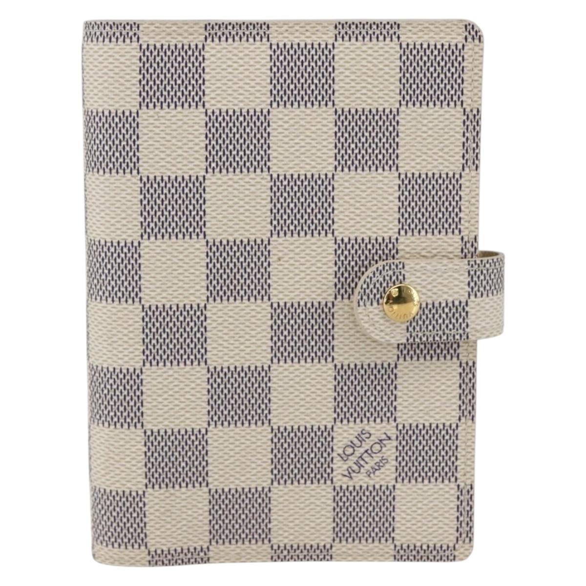 LOUIS VUITTON Damier Azur Agenda PM Day Planner Cover R20706 LV Auth bs32555