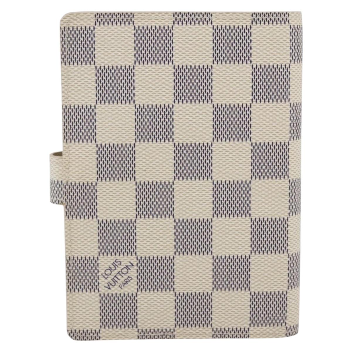 LOUIS VUITTON Damier Azur Agenda PM Day Planner Cover R20706 LV Auth bs32555