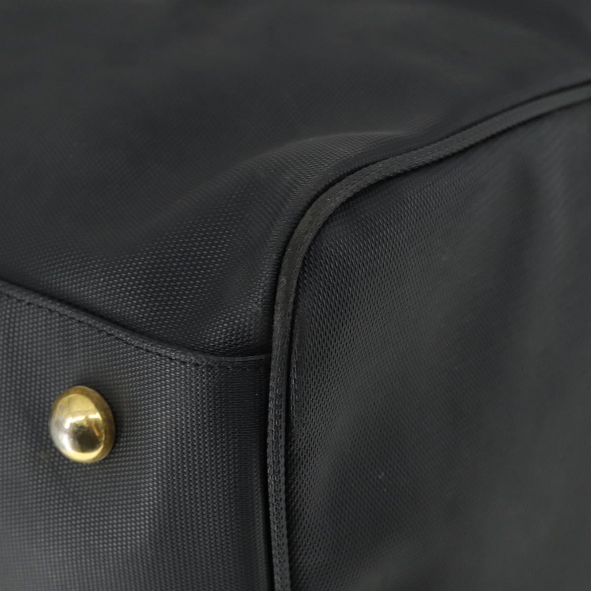 VERSACE Boston Bag Coated Canvas 2way Black Gold Auth bs32560