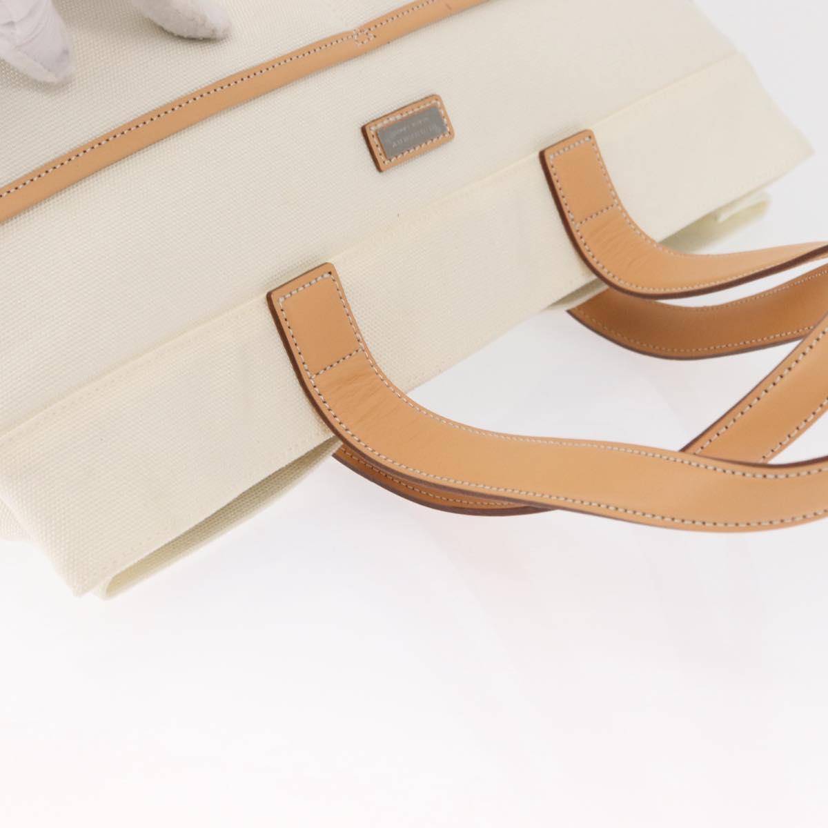 BURBERRY Black label Tote Bag Canvas White Silver Auth bs32562