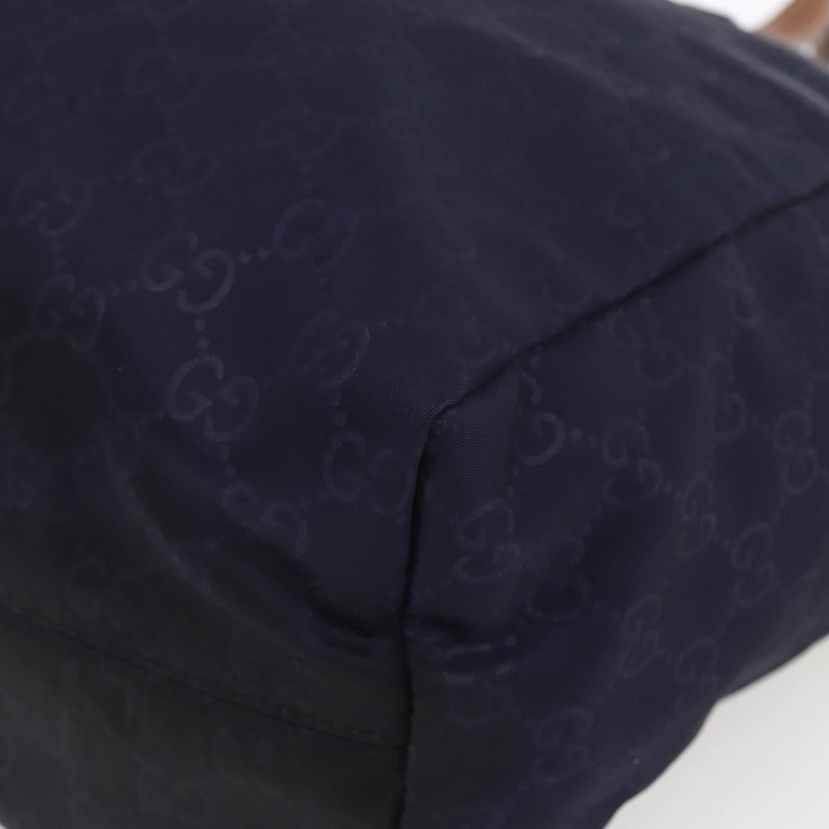 GUCCI GG Nylon Tote Bag Navy 282439 Auth bs32568