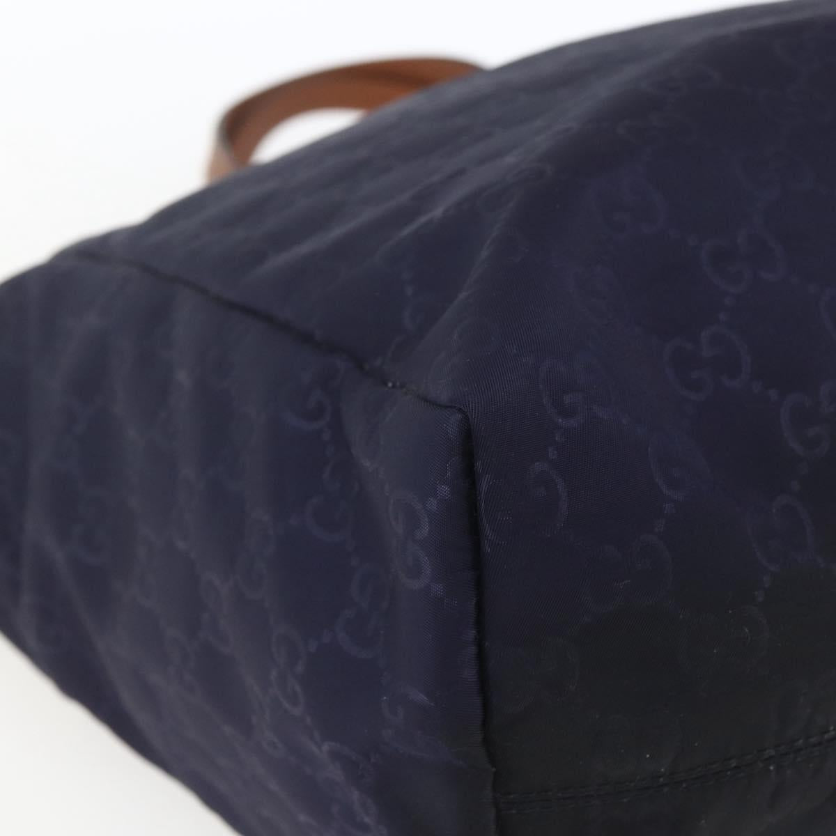GUCCI GG Nylon Tote Bag Navy 282439 Auth bs32568