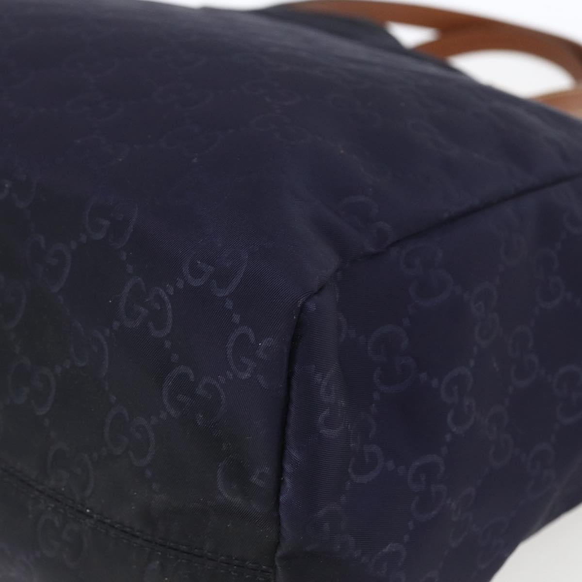 GUCCI GG Nylon Tote Bag Navy 282439 Auth bs32568