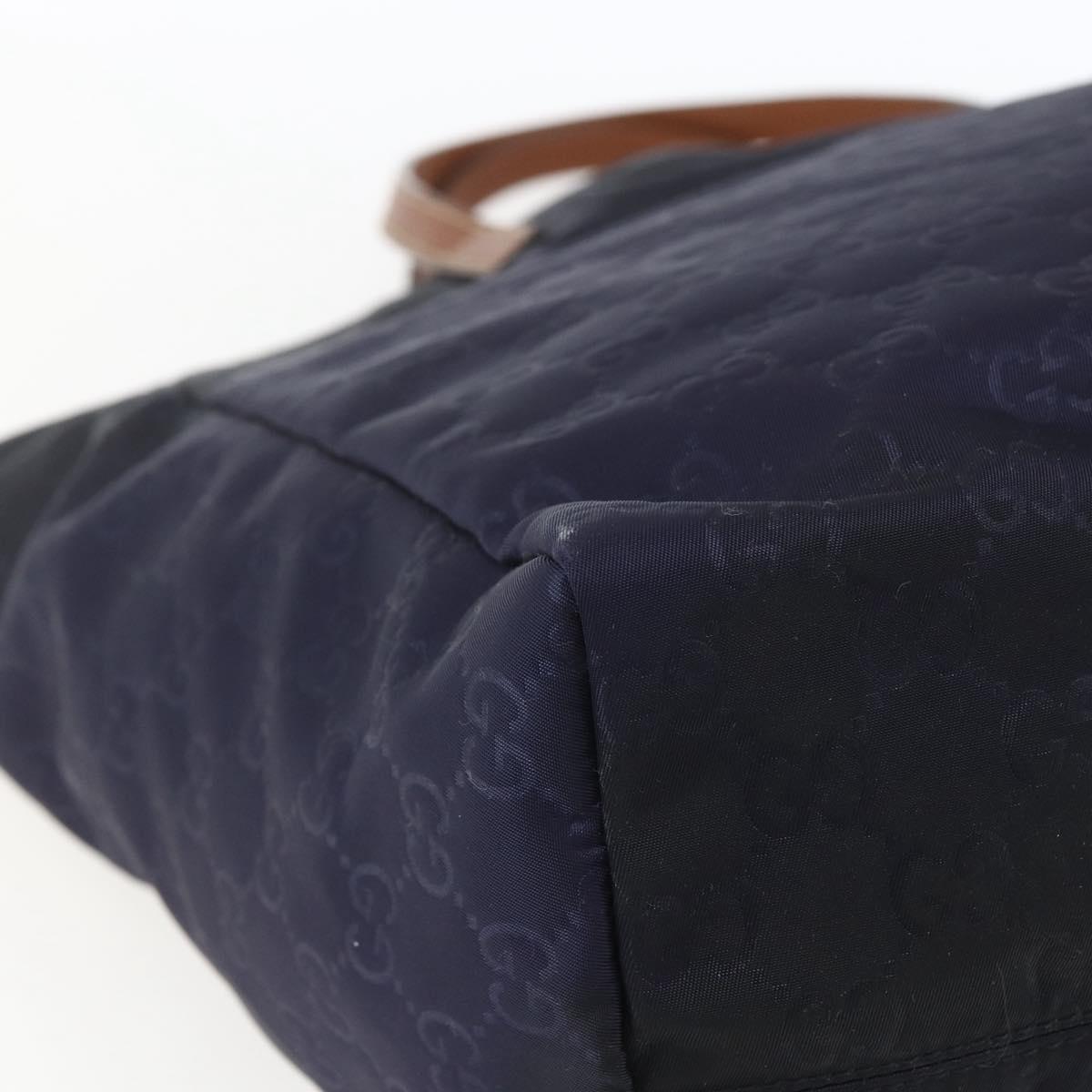 GUCCI GG Nylon Tote Bag Navy 282439 Auth bs32568