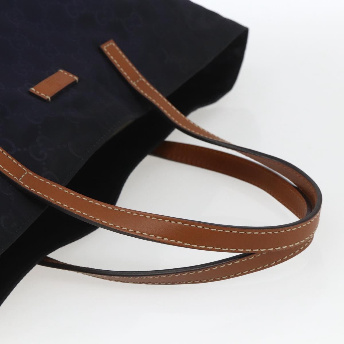 GUCCI GG Nylon Tote Bag Navy 282439 Auth bs32568