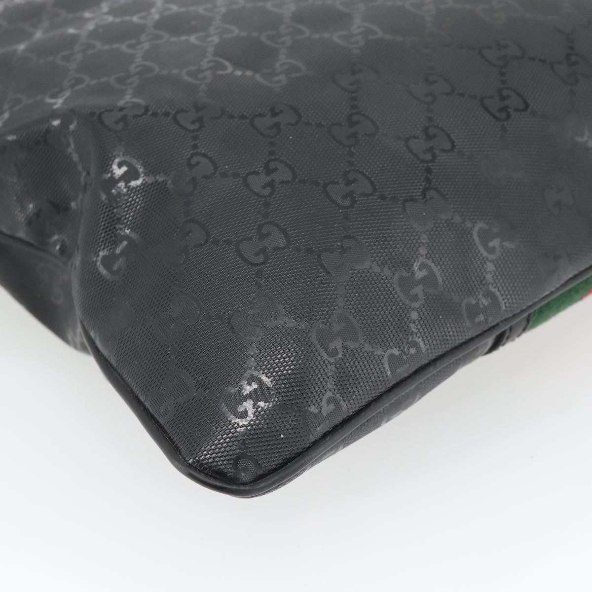 GUCCI GG Implementation Web Sherry Line Bag Black Silver Red 269379 Auth bs32569