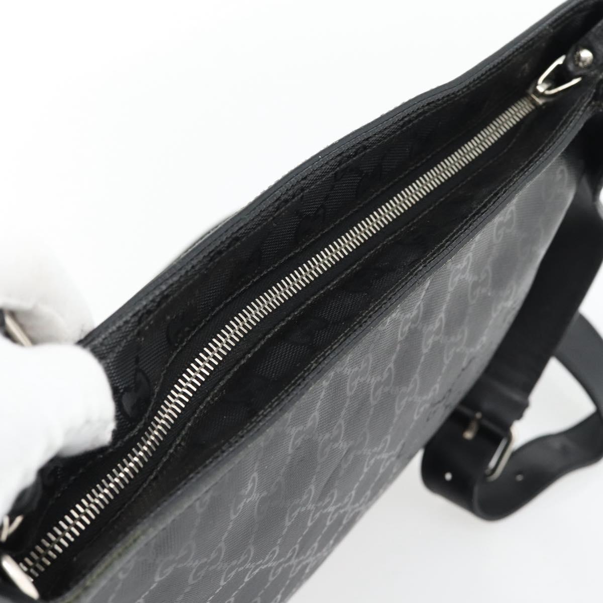 GUCCI GG Implementation Web Sherry Line Bag Black Silver Red 269379 Auth bs32569