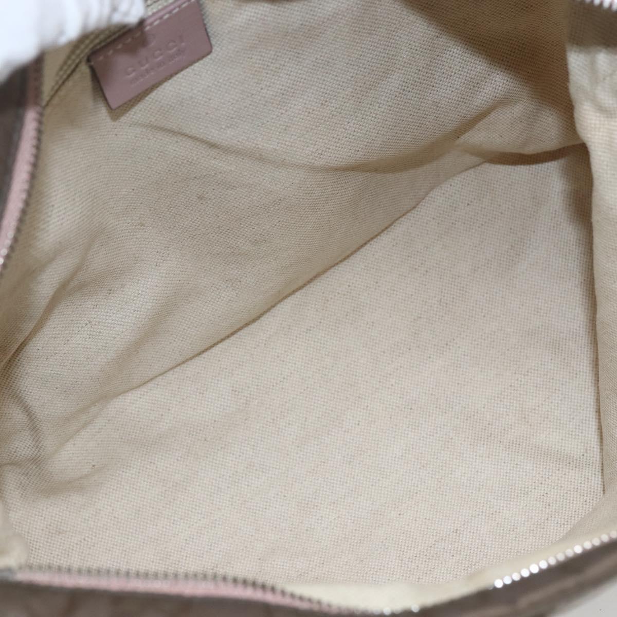 GUCCI GG Canvas Shoulder Bag Nylon Khaki Silver 314529 Auth bs32570