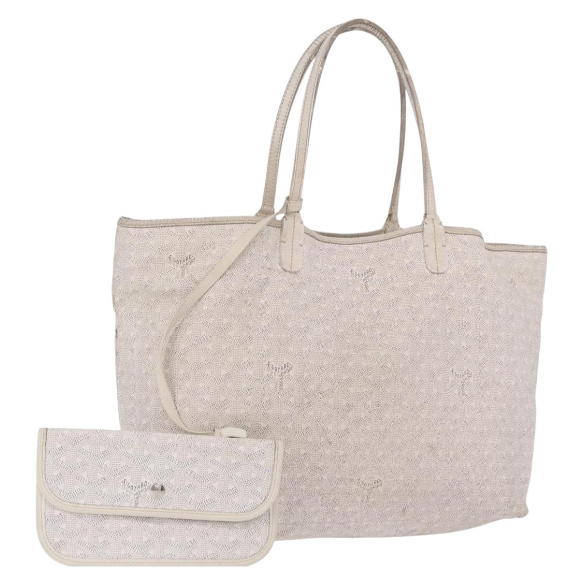 GOYARD Saint Louis PM Tote Bag PVC White Auth bs32573