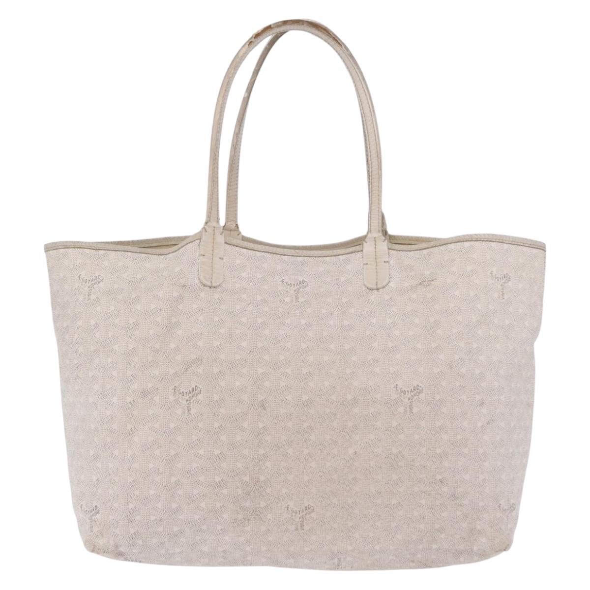 GOYARD Saint Louis PM Tote Bag PVC White Auth bs32573
