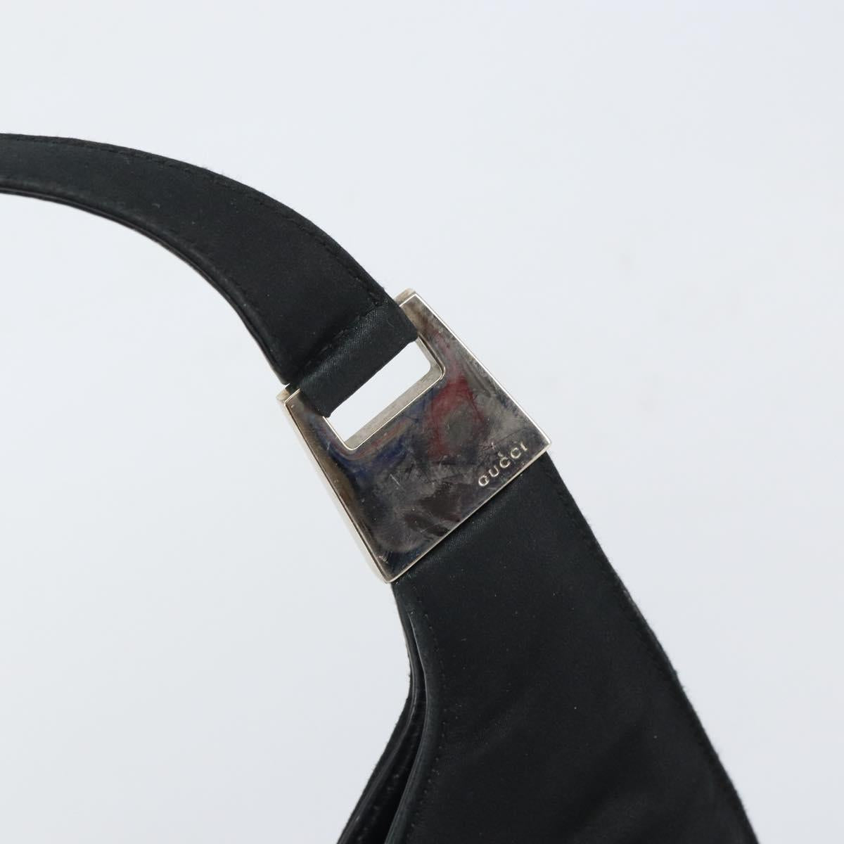 GUCCI Shoulder Bag Nylon Black Silver 001 3010 Auth bs32577