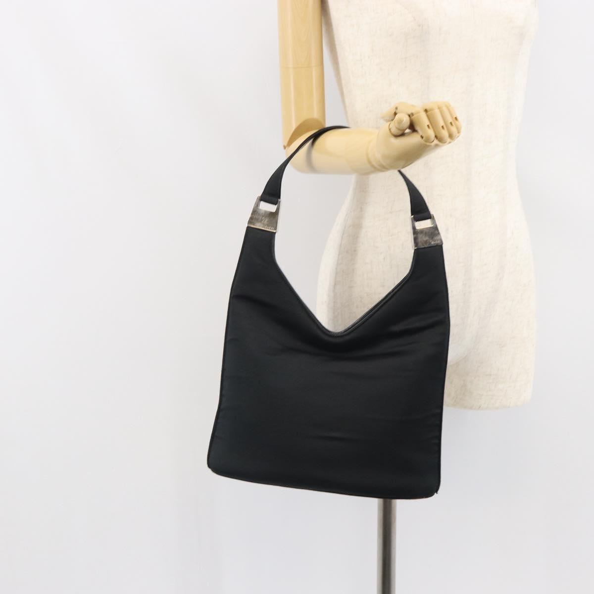 GUCCI Shoulder Bag Nylon Black Silver 001 3010 Auth bs32577