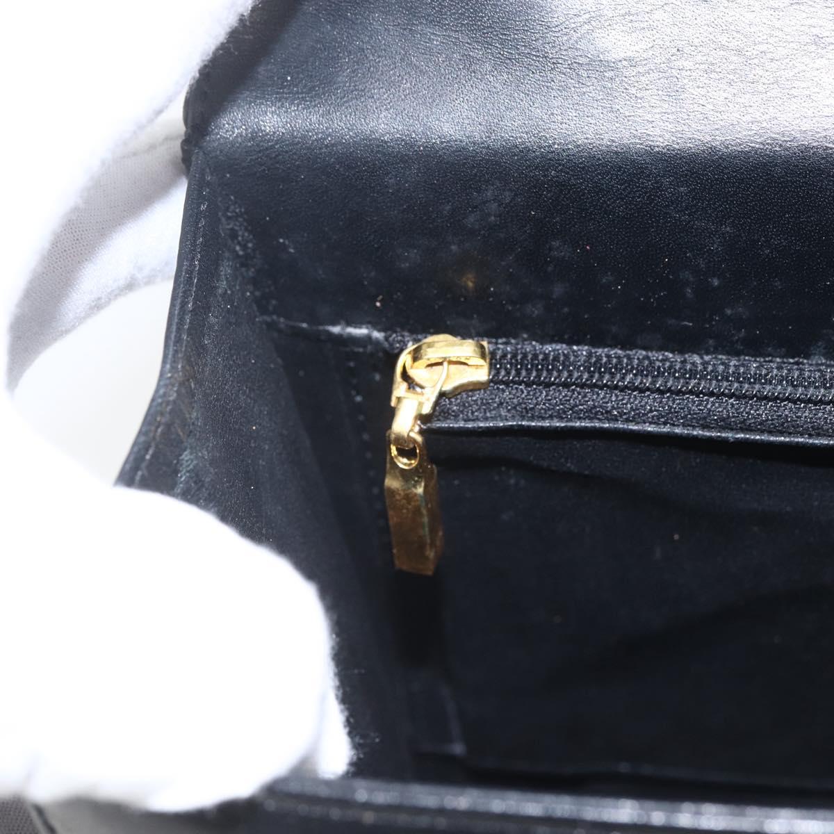 GIVENCHY Hand Bag Leather Black gold Auth bs32578