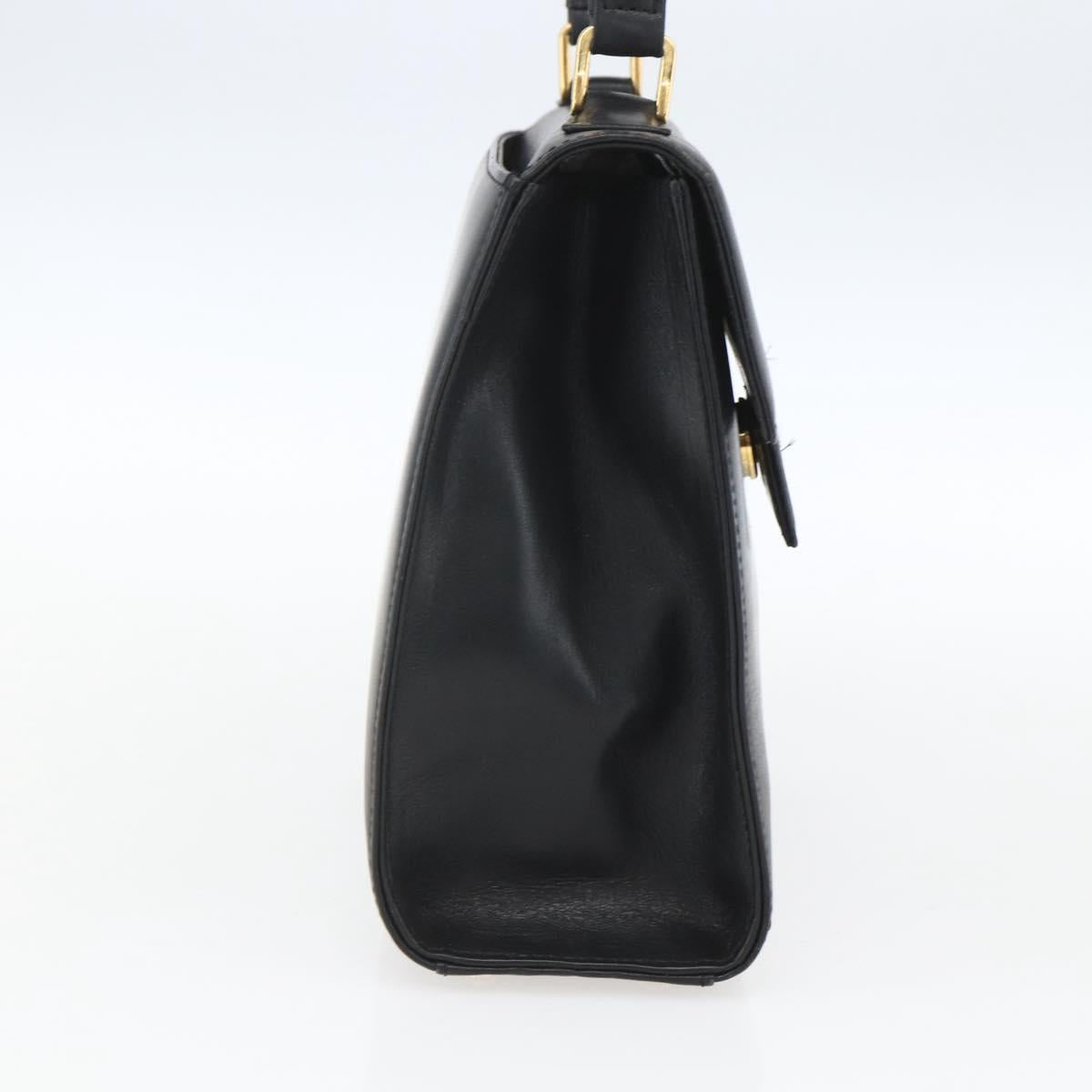 GIVENCHY Hand Bag Leather Black gold Auth bs32578