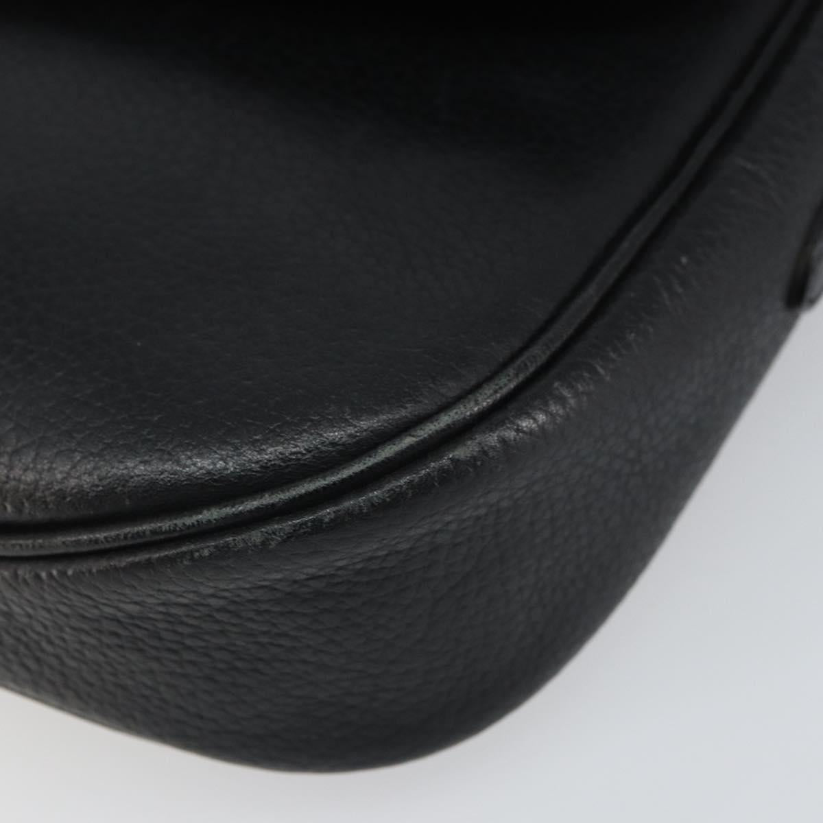 Burberrys Shoulder Bag Leather Black Gold Auth bs32582
