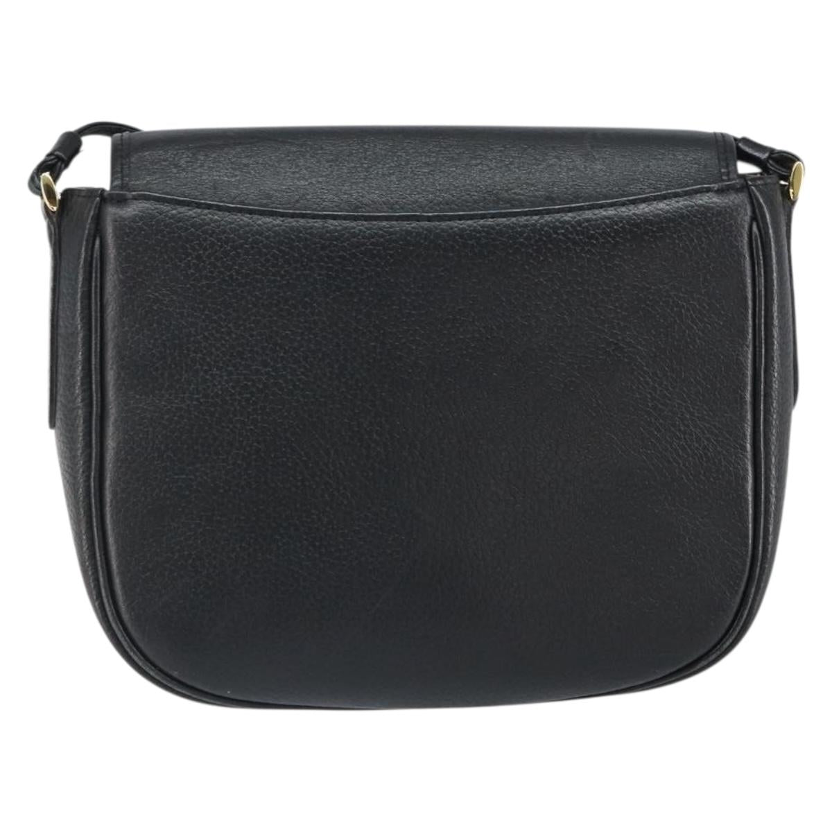 Burberrys Shoulder Bag Leather Black Gold Auth bs32582