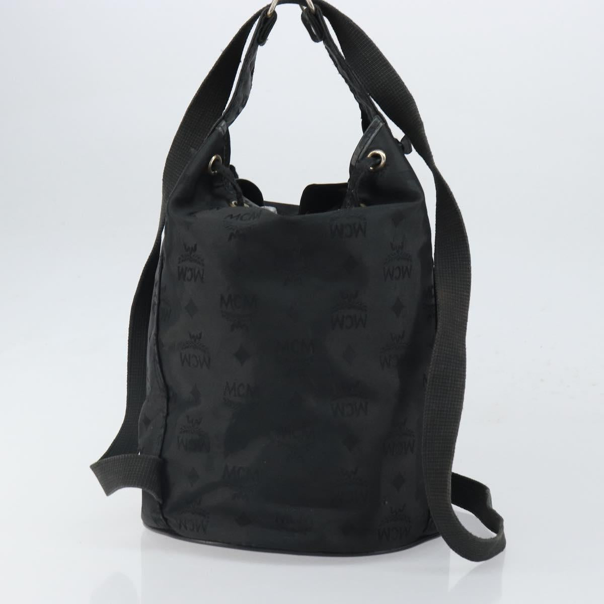 MCM Vicetos Backpack Nylon Black Gold Auth bs32585