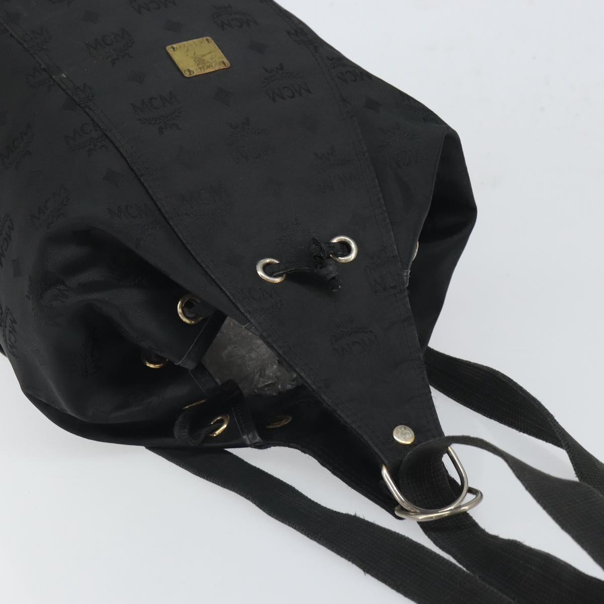 MCM Vicetos Backpack Nylon Black Gold Auth bs32585