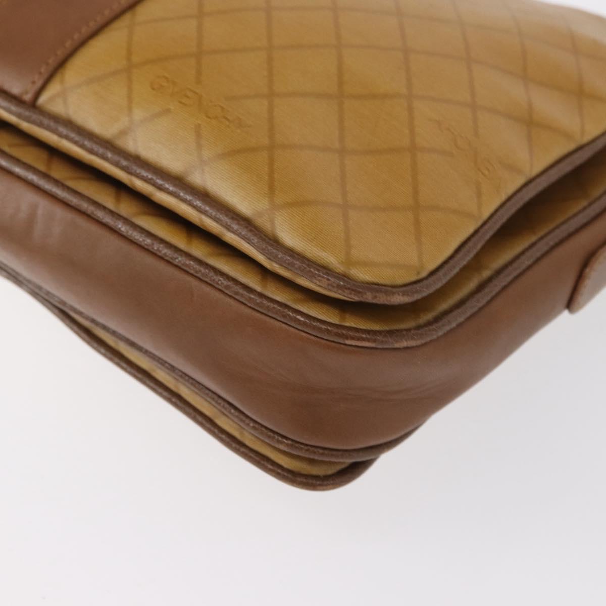 GIVENCHY Shoulder Bag PVC Canvas Beige Gold Auth bs32588