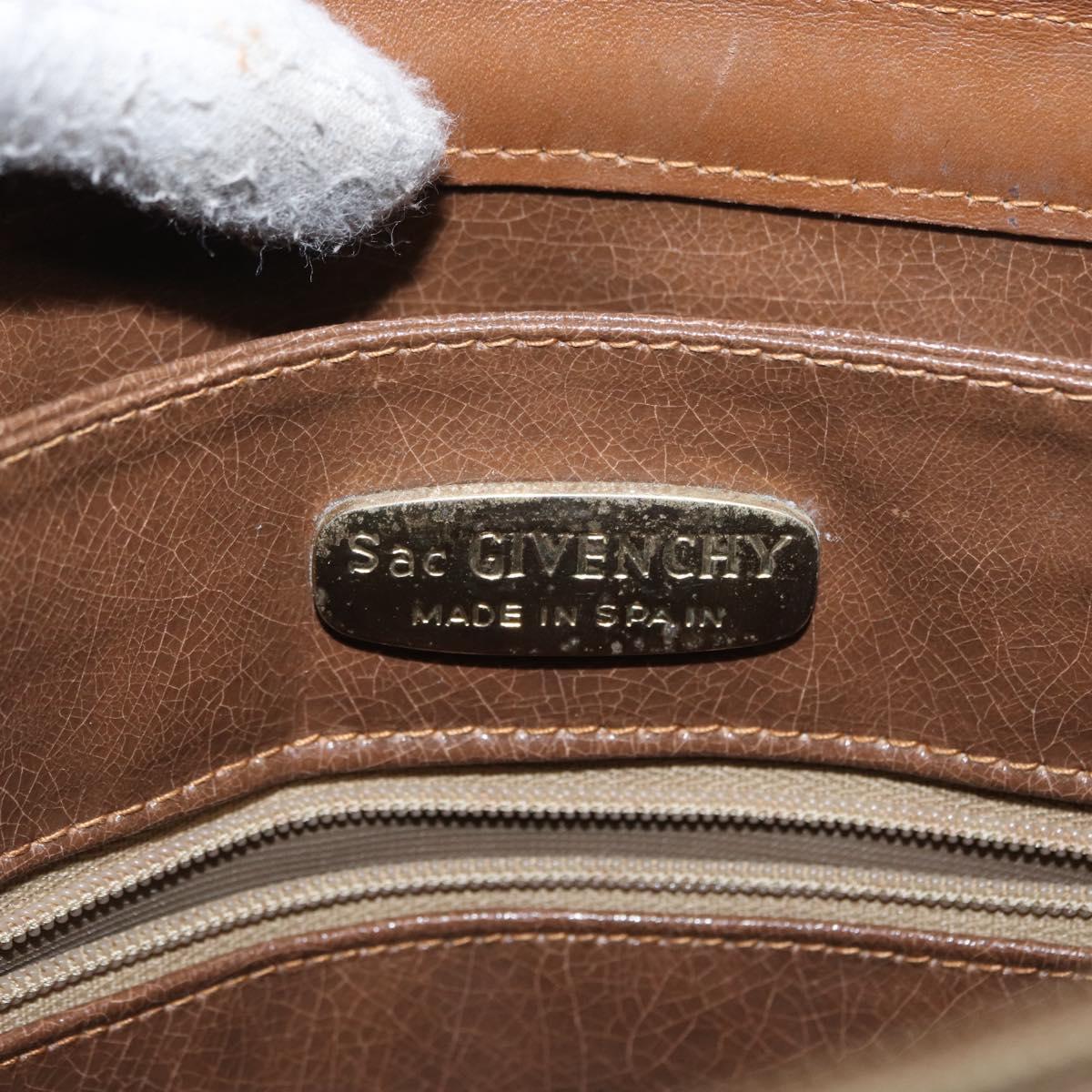 GIVENCHY Shoulder Bag PVC Canvas Beige Gold Auth bs32588