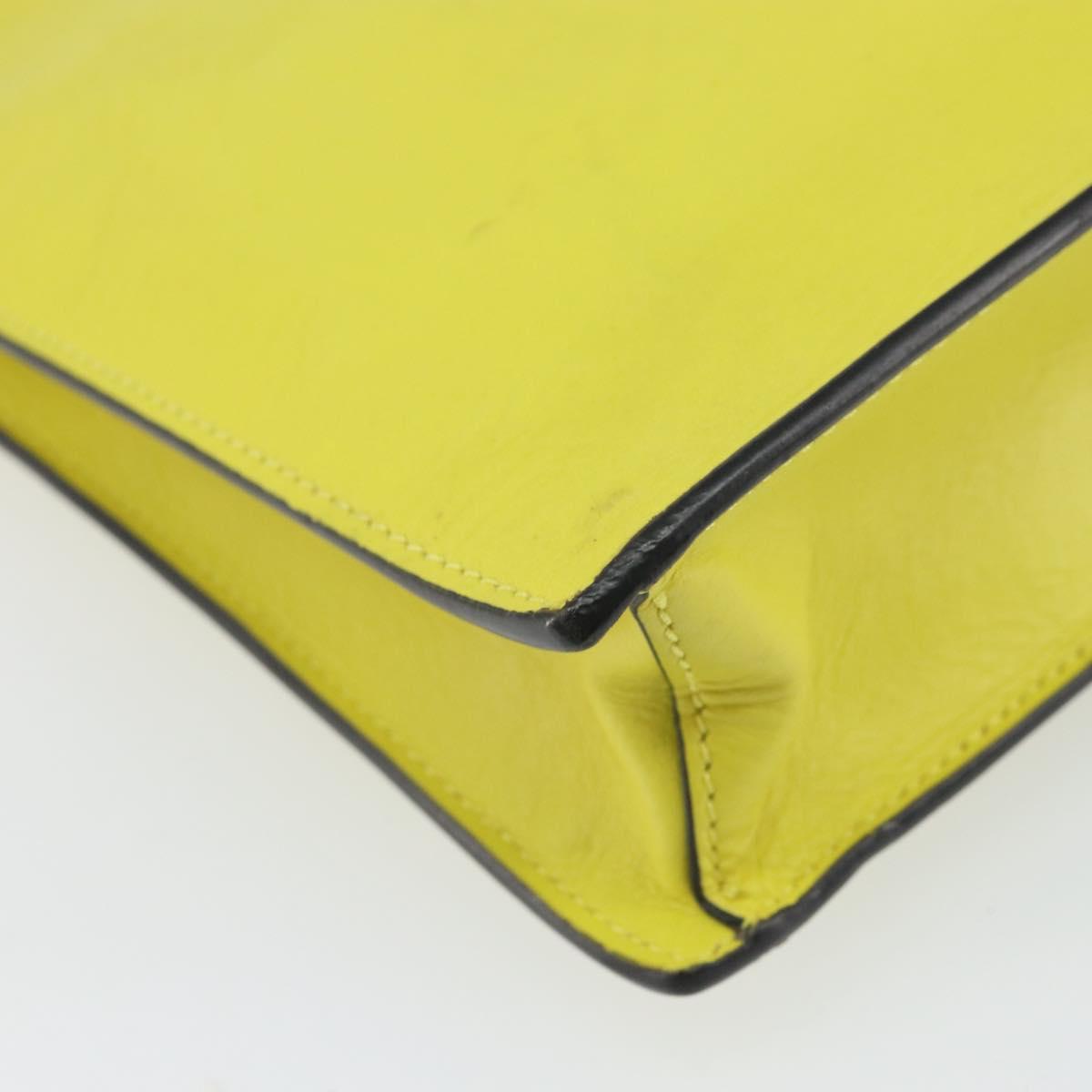 VERSACE Clutch Bag Leather Yellow Gold Auth bs32589