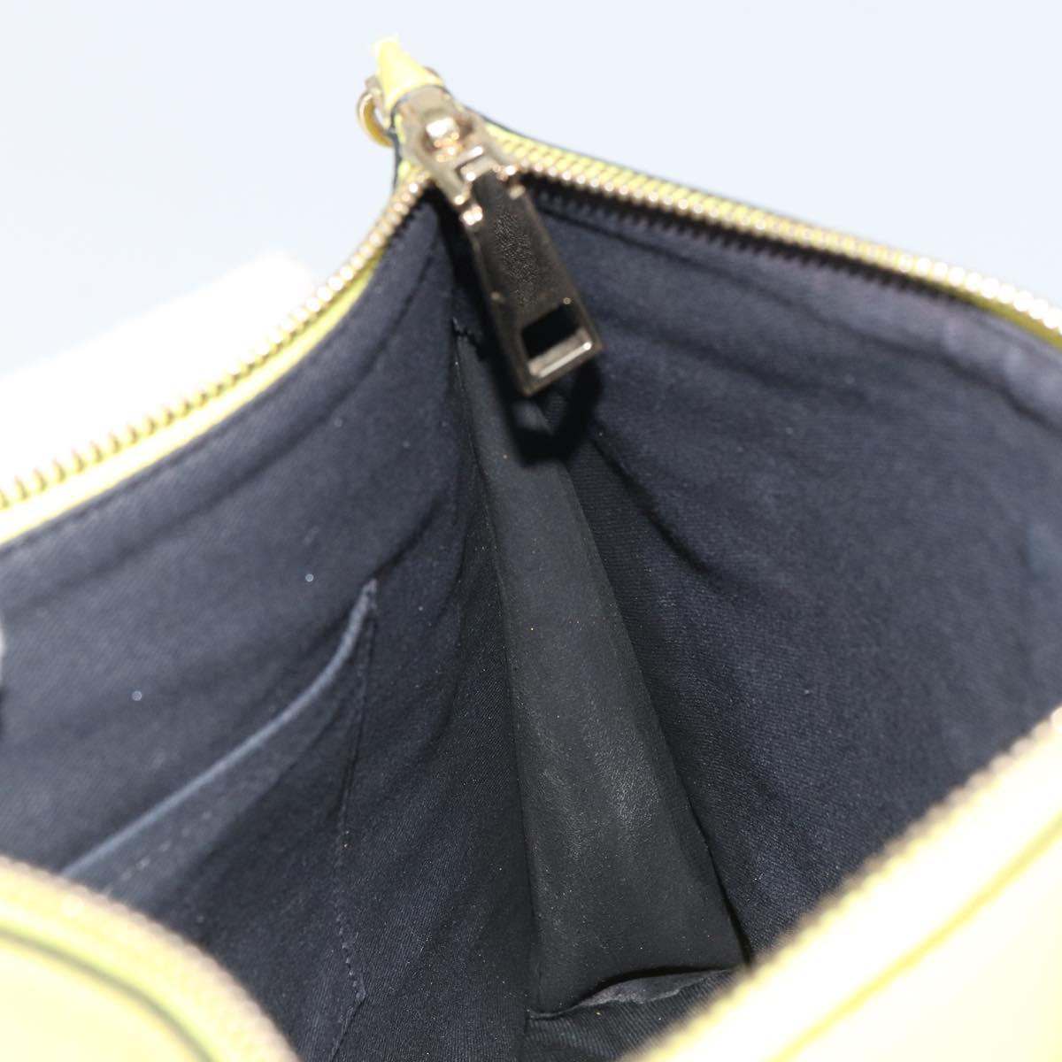 VERSACE Clutch Bag Leather Yellow Gold Auth bs32589