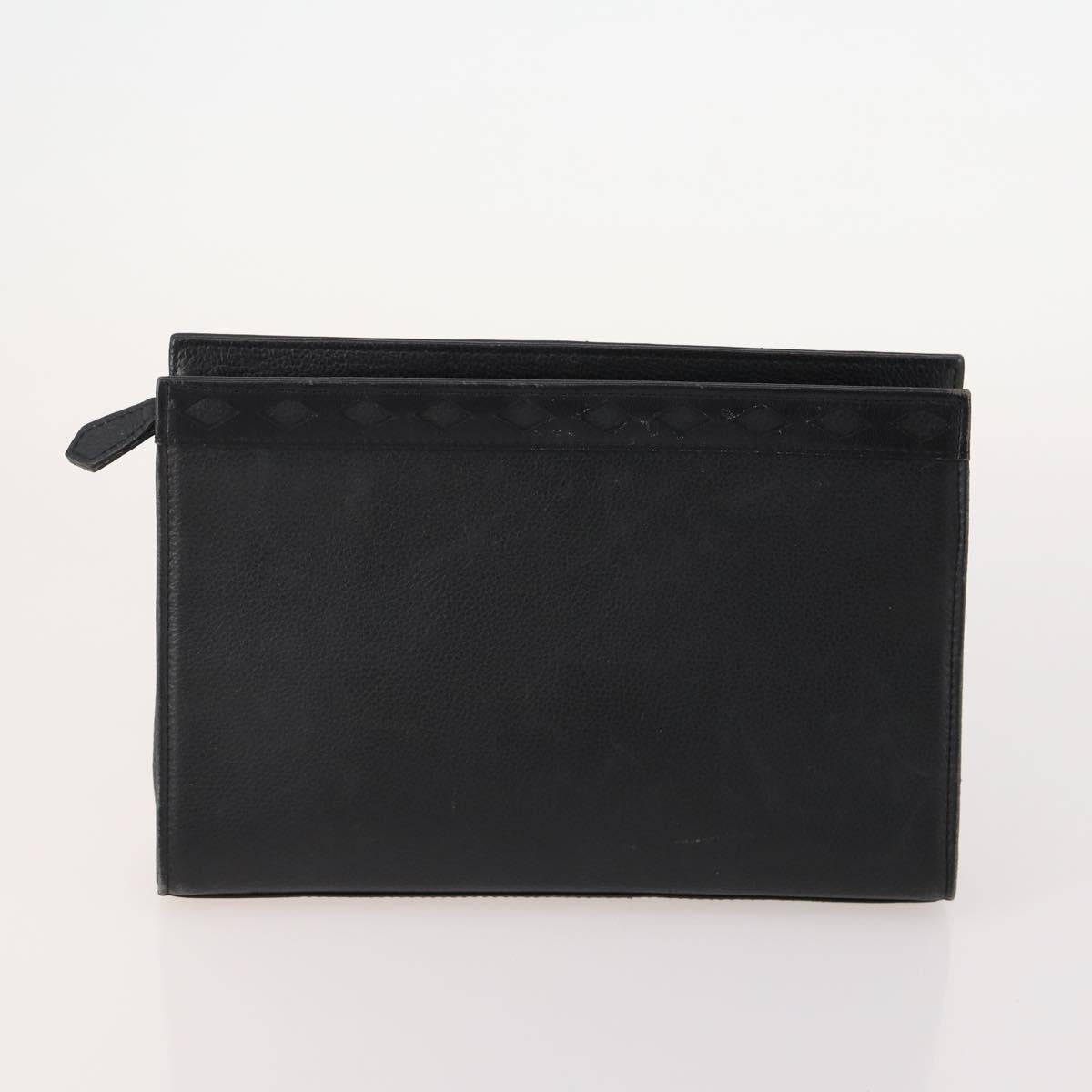 SAINT LAURENT Clutch Bag PVC Leather Coated Canvas 3 Set Beige Auth bs32596