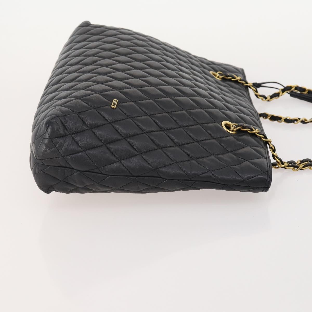 BALLY Chain Shoulder Bag Canvas Leather 3 Set Beige Black Auth bs32600