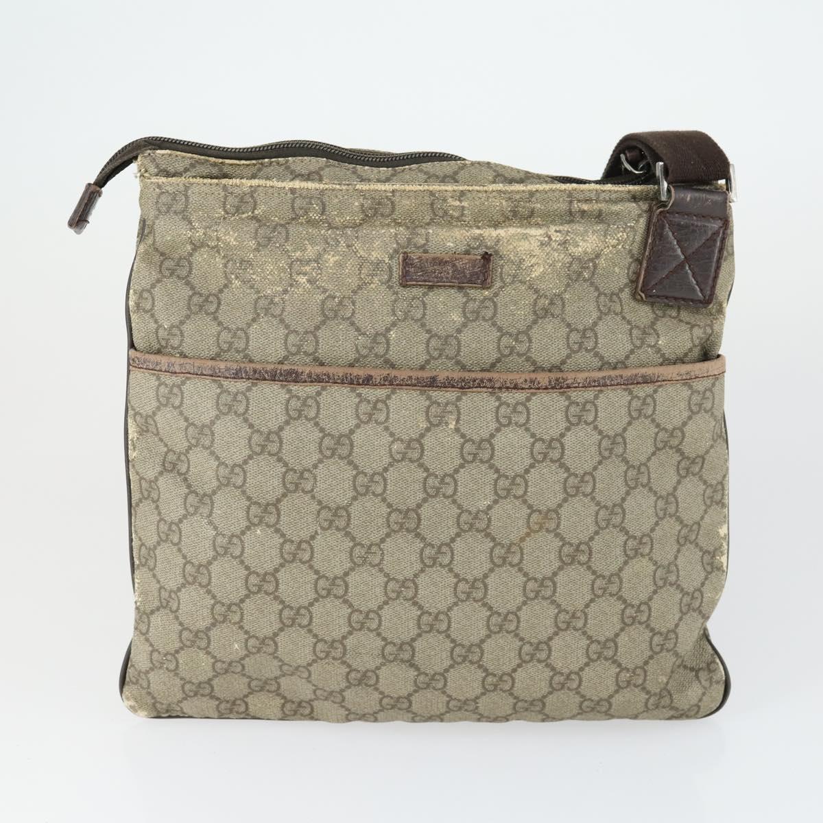 GUCCI GG Supreme Tote Bag PVC 2 Set Beige Auth bs32602