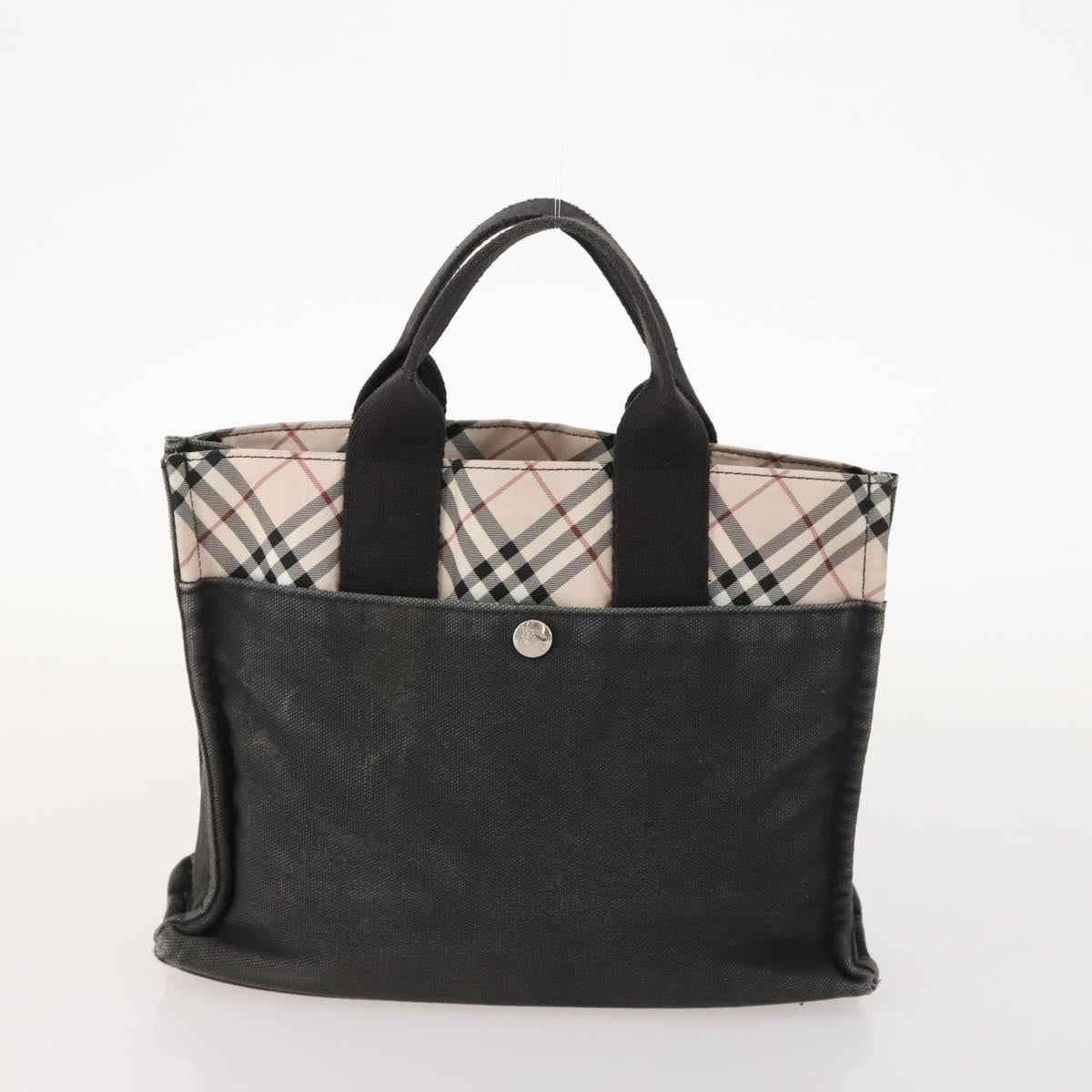 BURBERRY Nova Check Blue Label Hand Bag Nylon 2 Set Beige Auth bs32603