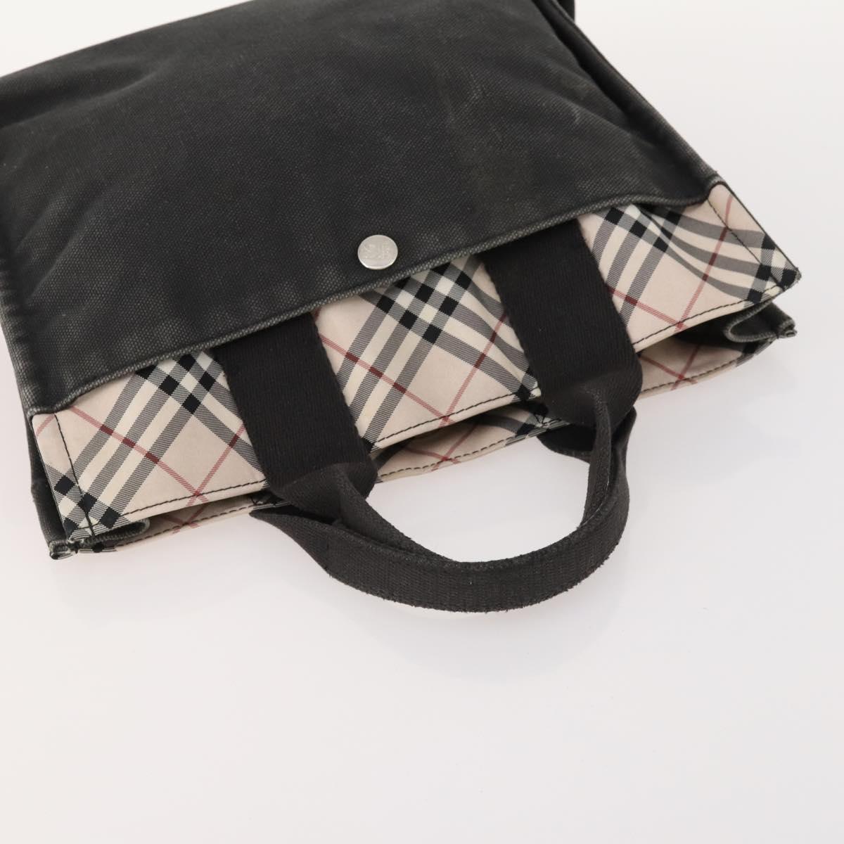 BURBERRY Nova Check Blue Label Hand Bag Nylon 2 Set Beige Auth bs32603