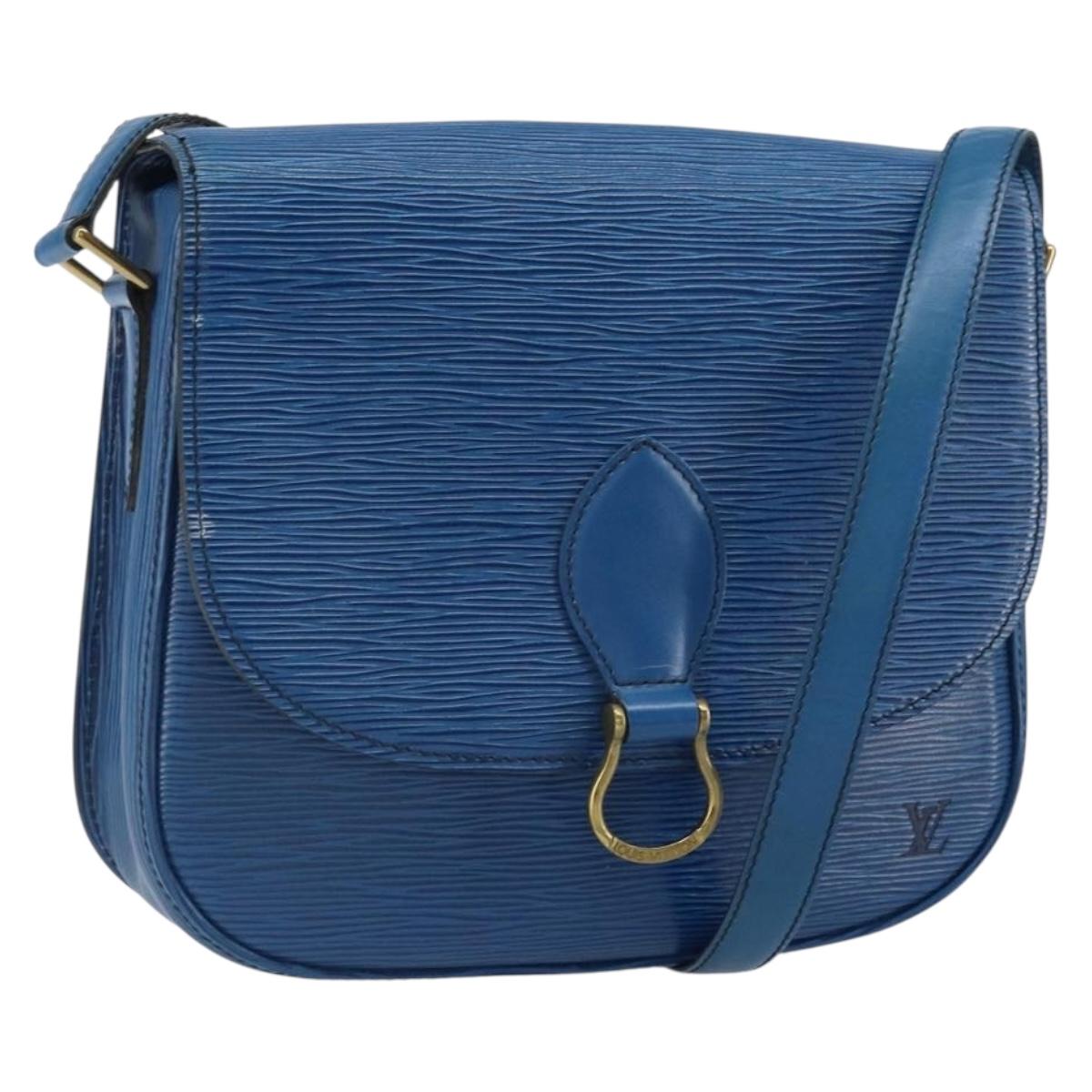 LOUIS VUITTON Epi Saint Cloud GM Shoulder Bag Toledo Blue M52195 LV Auth bs32607