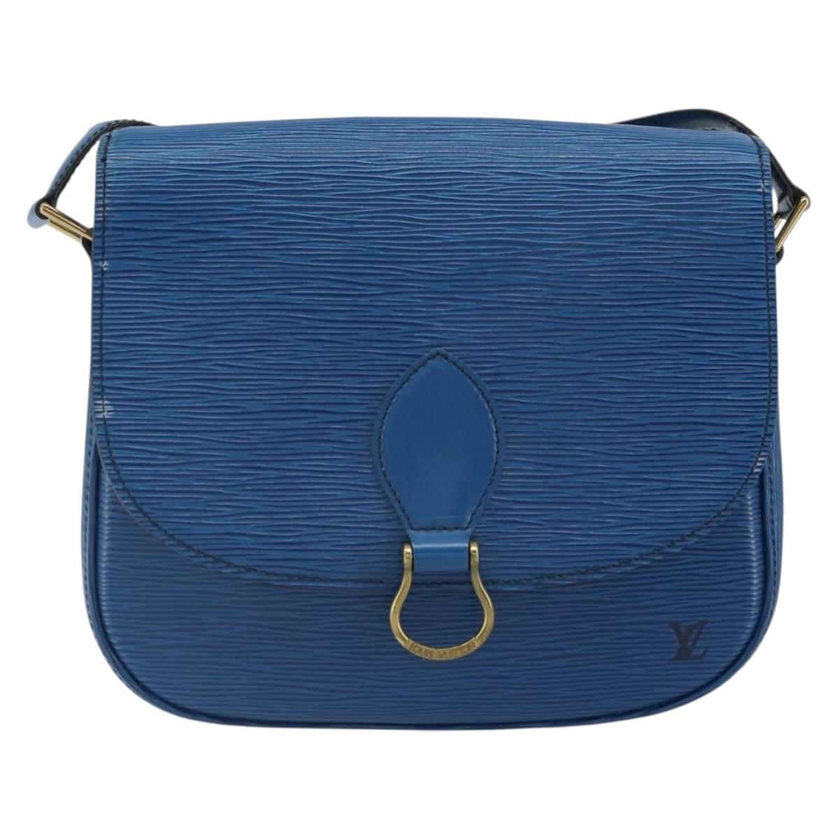 LOUIS VUITTON Epi Saint Cloud GM Shoulder Bag Toledo Blue M52195 LV Auth bs32607