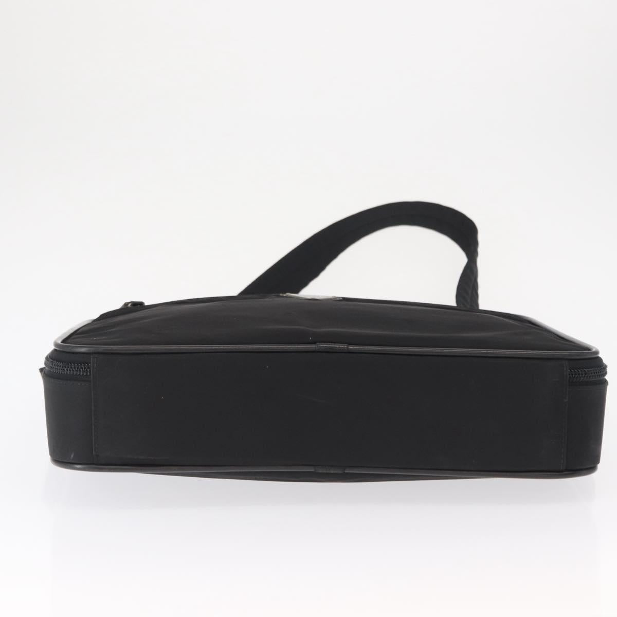 PRADA Hand Bag Nylon 2way Black Silver Auth bs32628