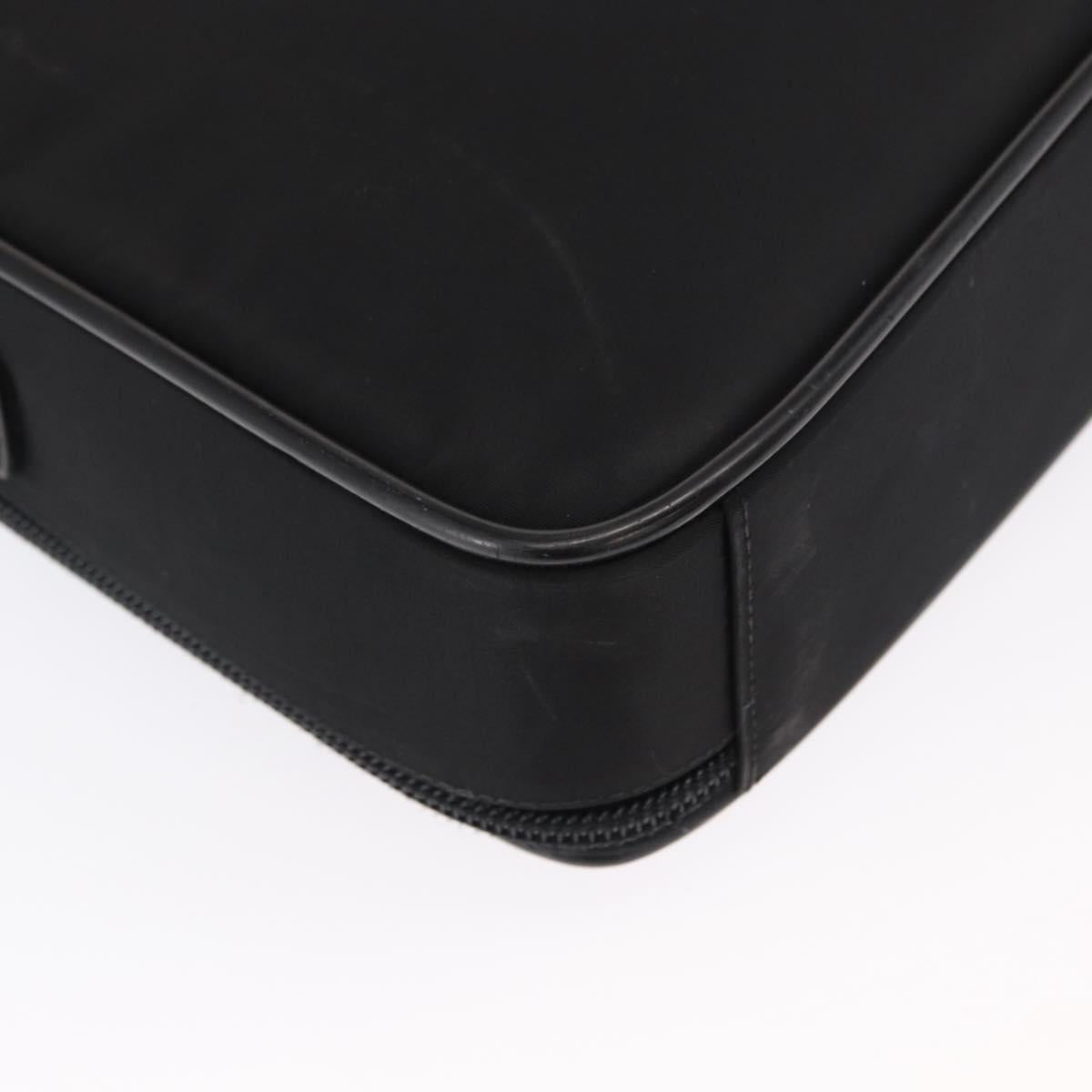 PRADA Hand Bag Nylon 2way Black Silver Auth bs32628