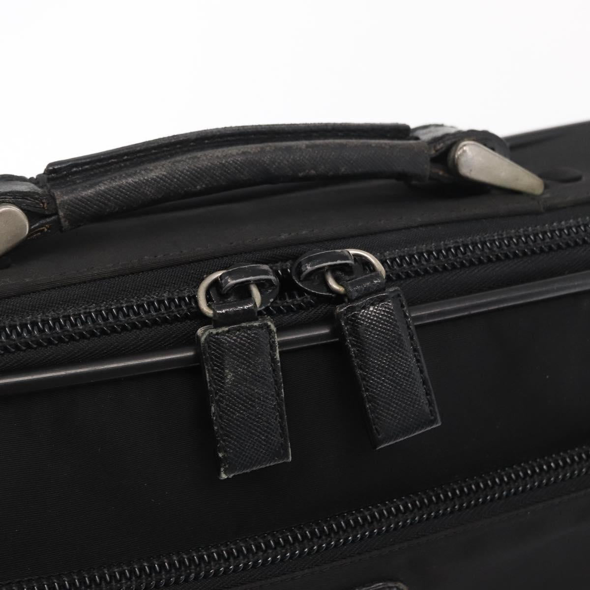 PRADA Hand Bag Nylon 2way Black Silver Auth bs32628