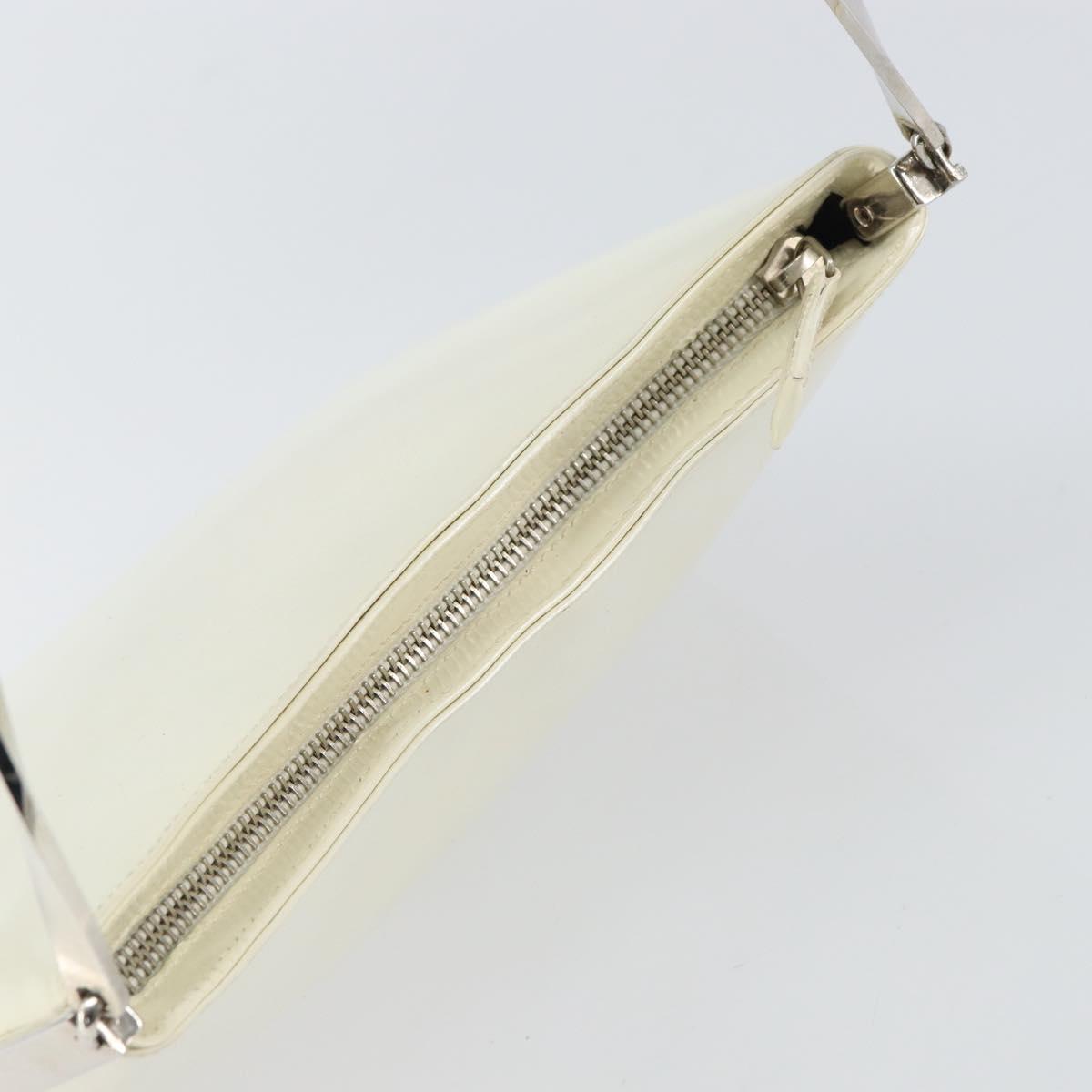 Salvatore Ferragamo Shoulder Bag Leather White Silver Auth bs32629