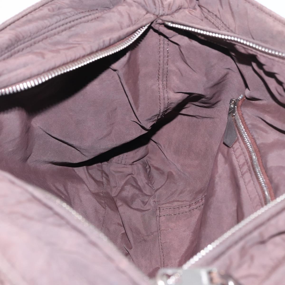 HERMES Acapulco Basas MM Shoulder Bag Nylon Brown Auth bs32633