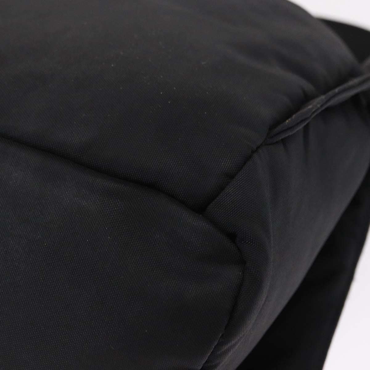 CHANEL Shoulder Bag Nylon Black Silver CC Auth bs32634