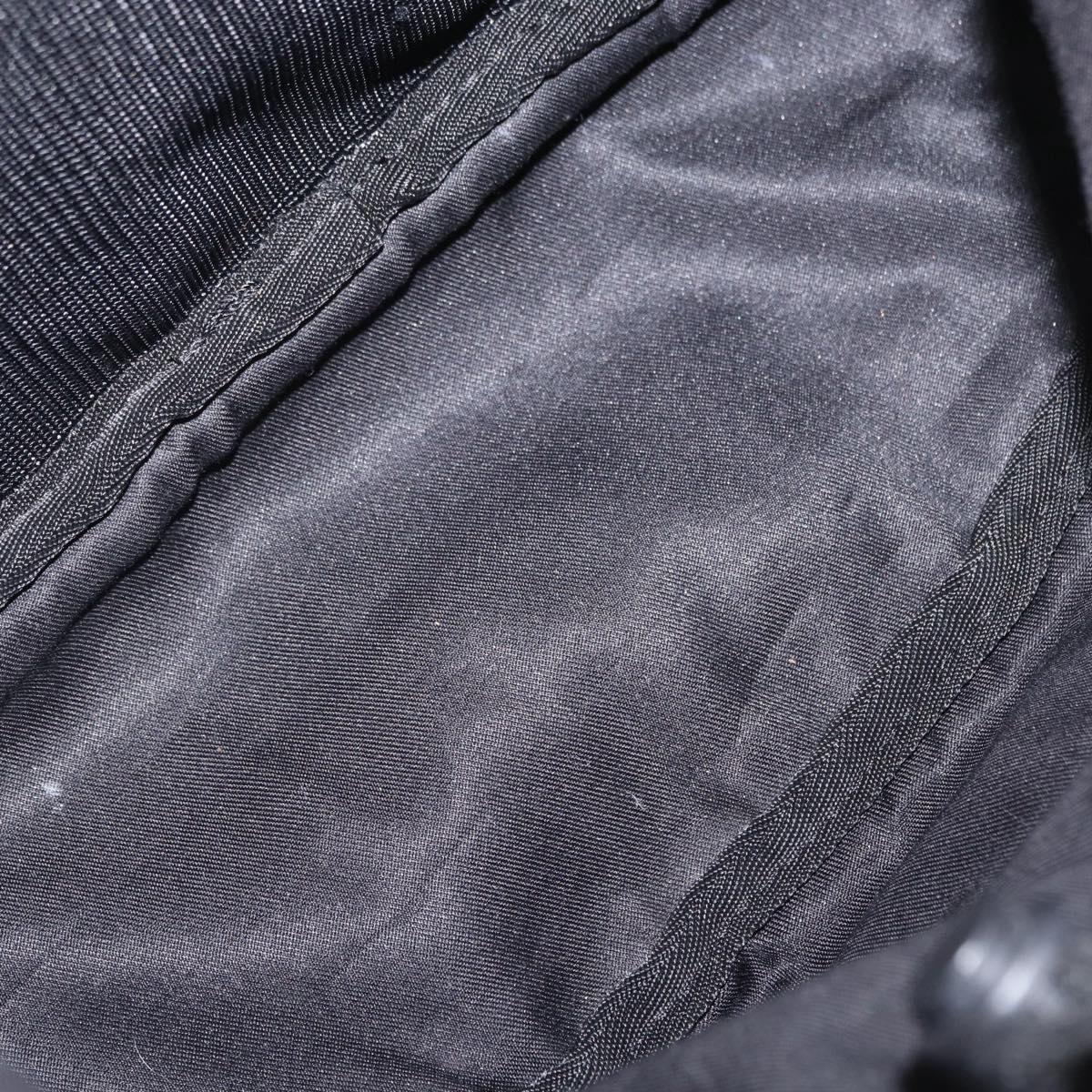 CHANEL Shoulder Bag Nylon Black Silver CC Auth bs32634