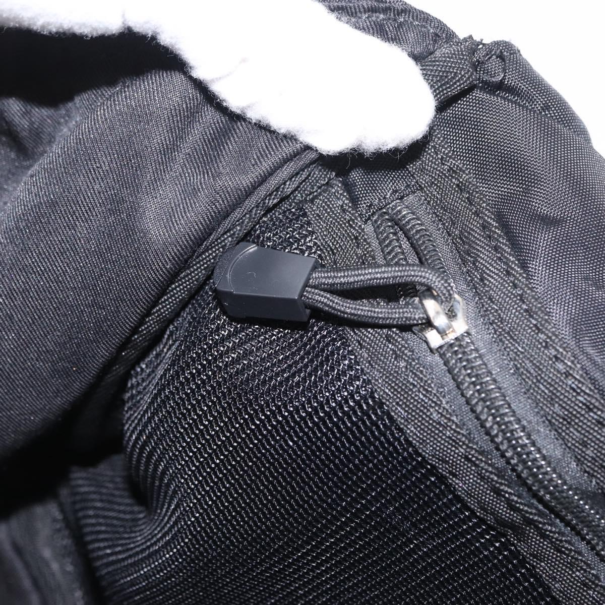 CHANEL Shoulder Bag Nylon Black Silver CC Auth bs32634