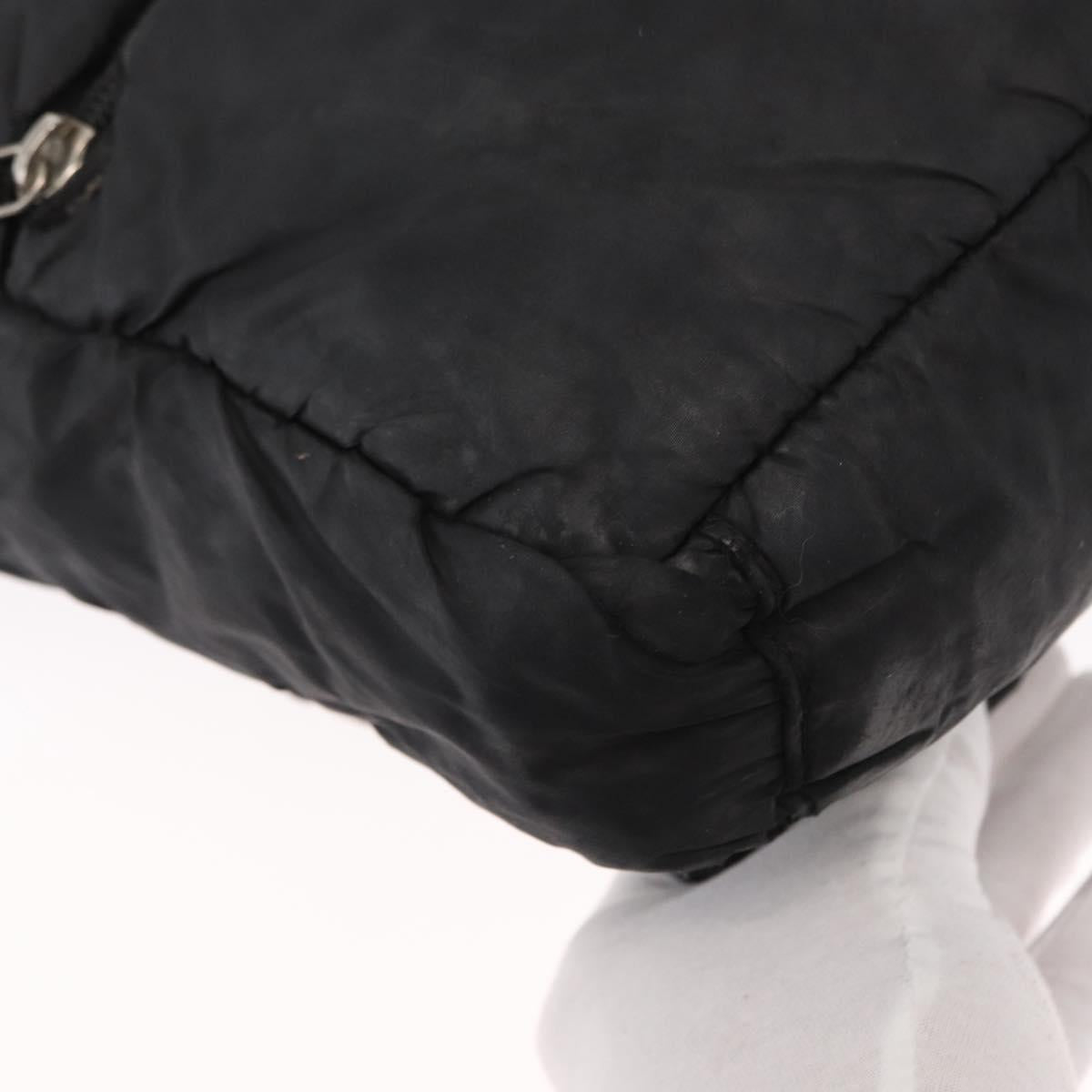 CHANEL Shoulder Bag Nylon Black CC Auth bs32635