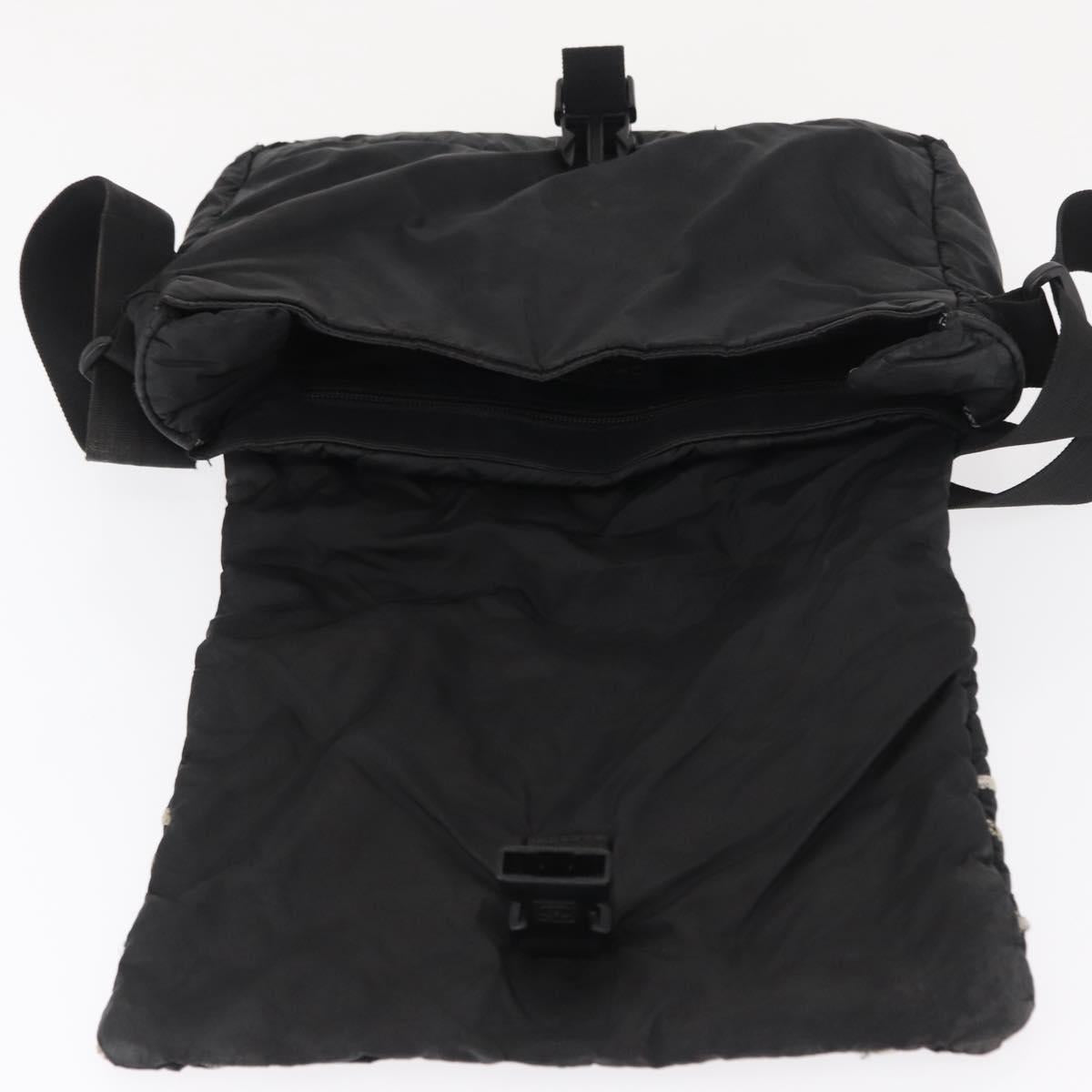 CHANEL Shoulder Bag Nylon Black CC Auth bs32635