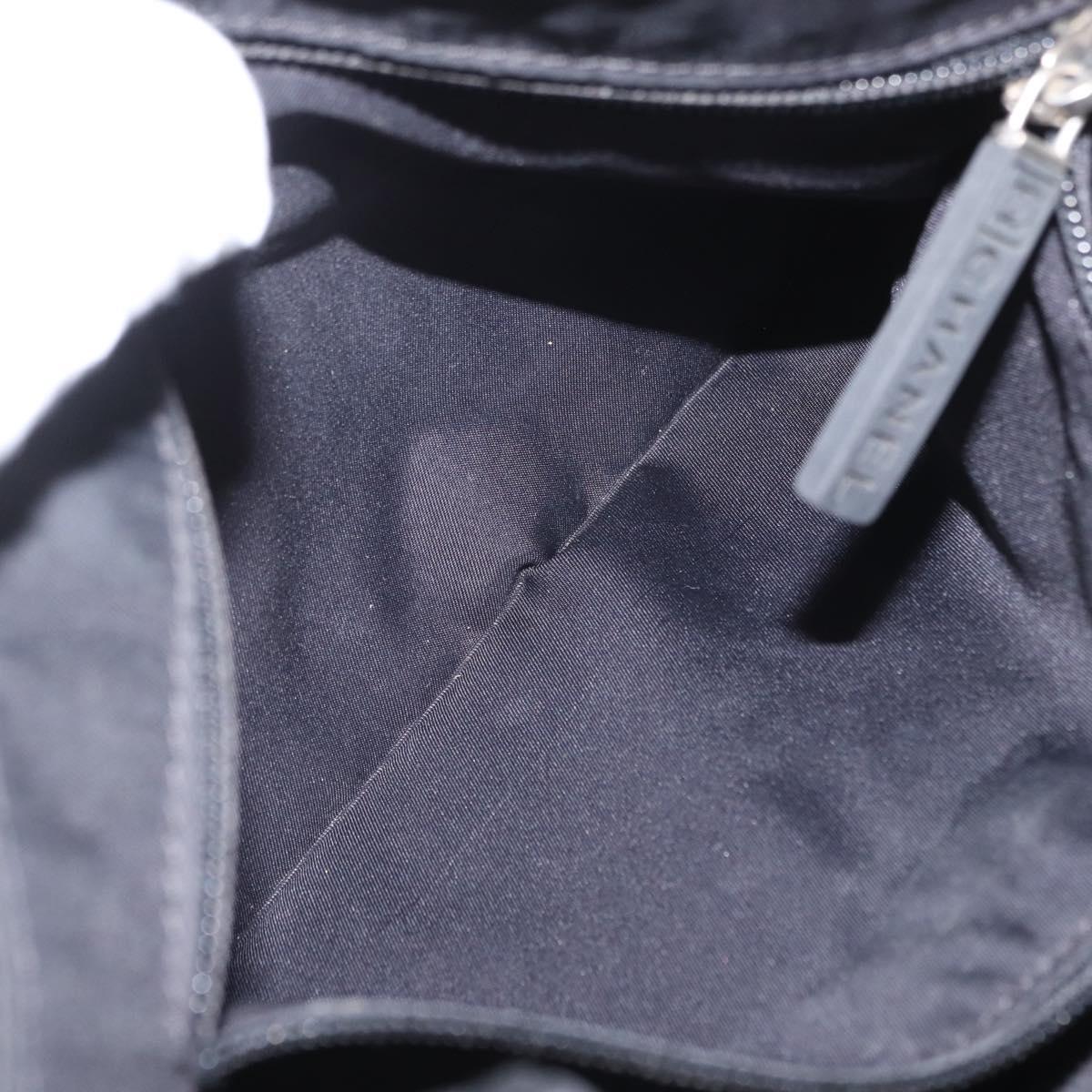 CHANEL Shoulder Bag Nylon Black CC Auth bs32635