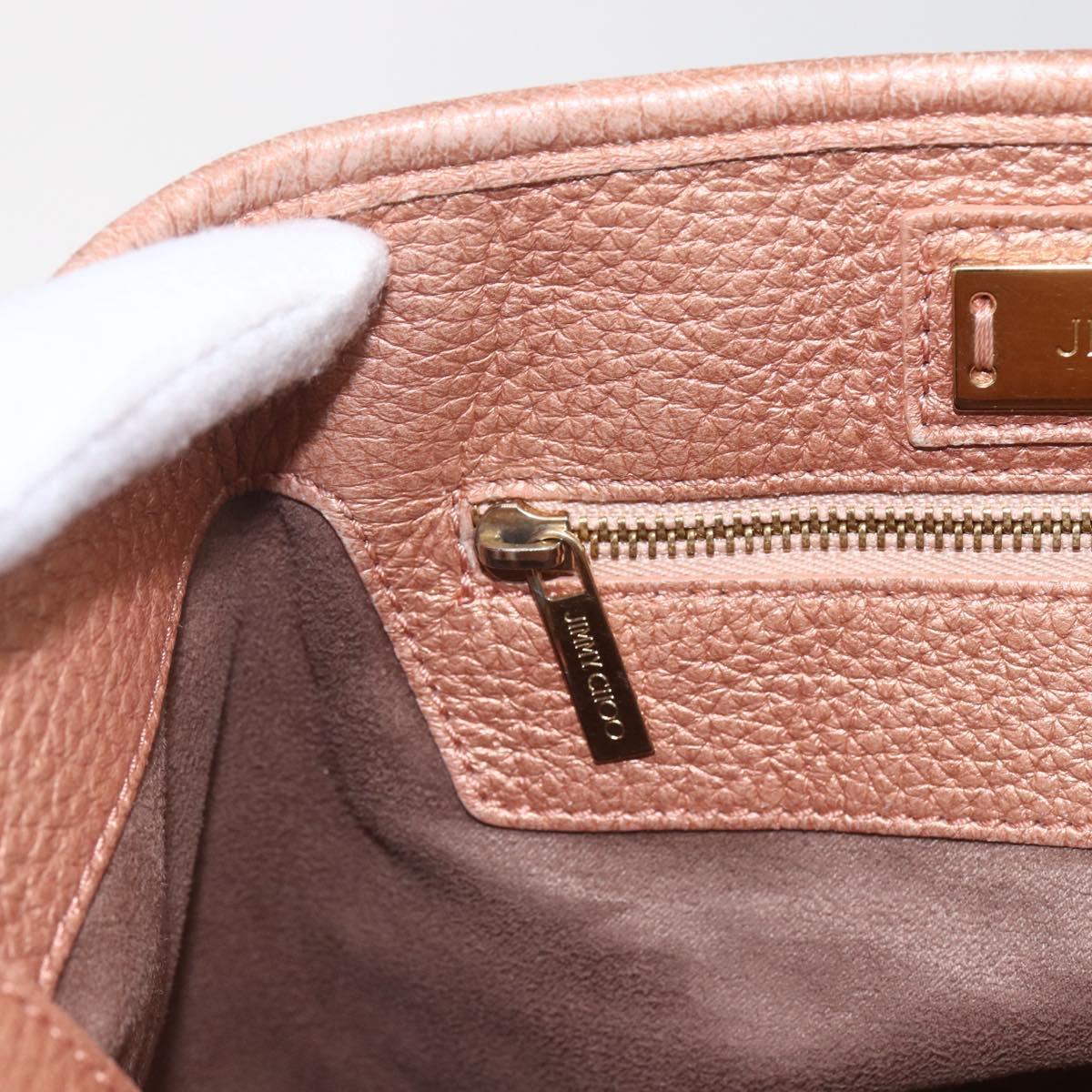 Jimmy Choo Tote Bag Leather Bronze Auth bs32636
