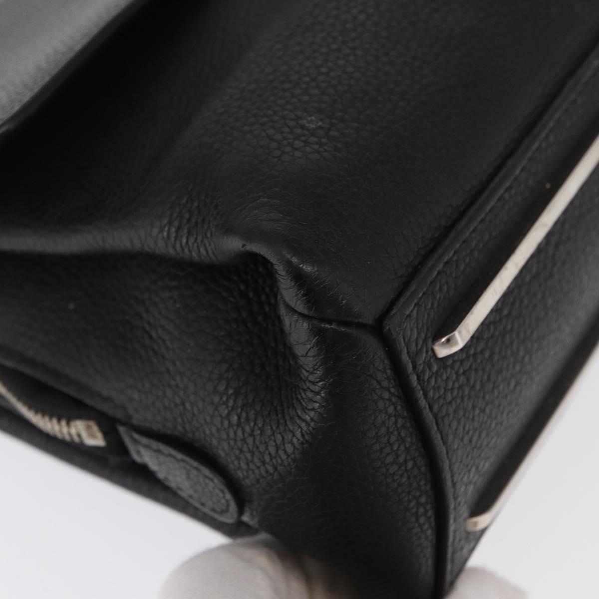 BALENCIAGA Rudis Hand Bag Leather Black Gold Auth bs32640