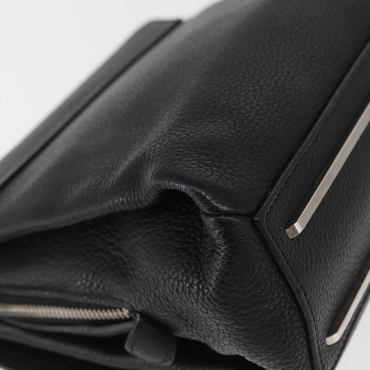 BALENCIAGA Rudis Hand Bag Leather Black Gold Auth bs32640