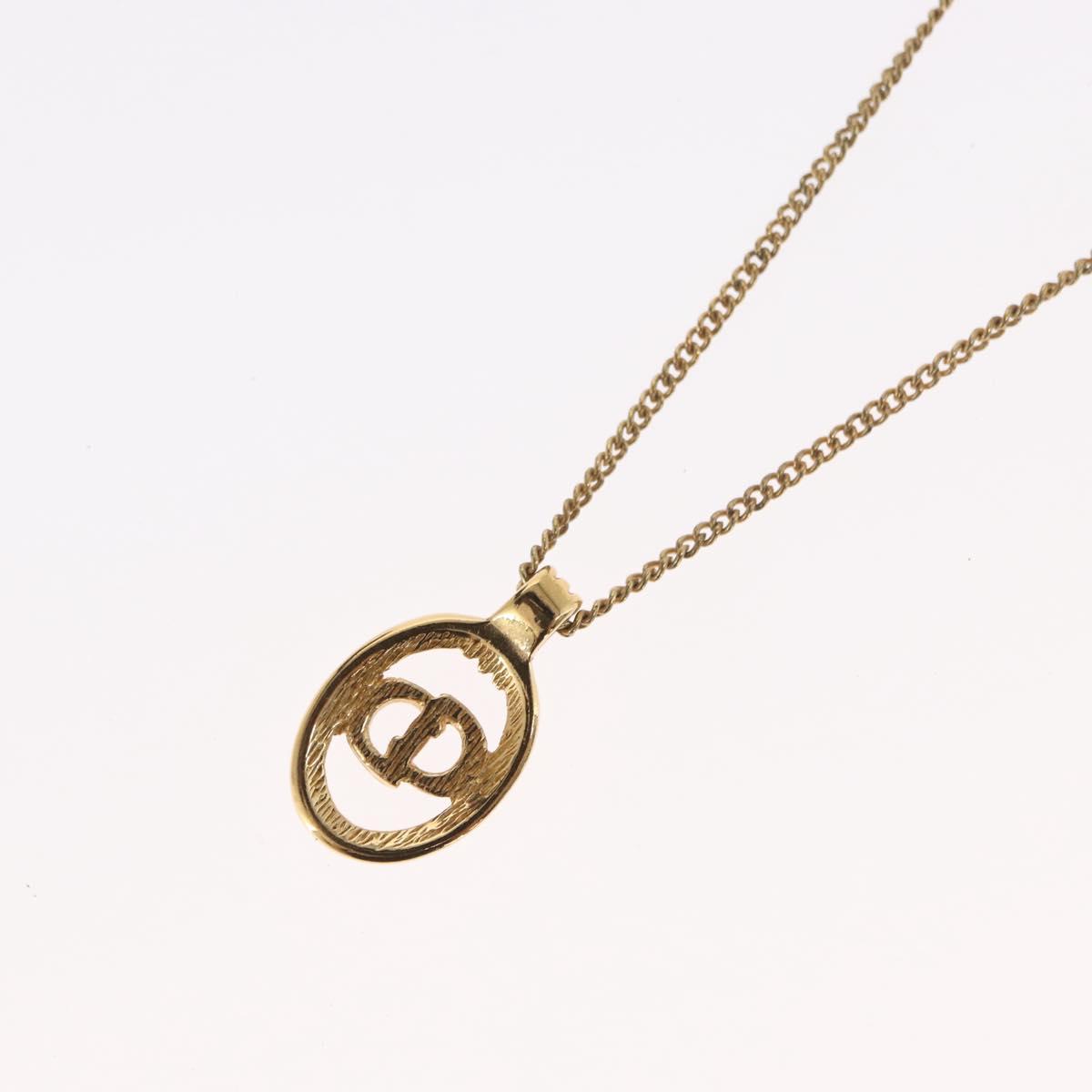Christian Dior Necklace metal Gold Tone Auth bs32642