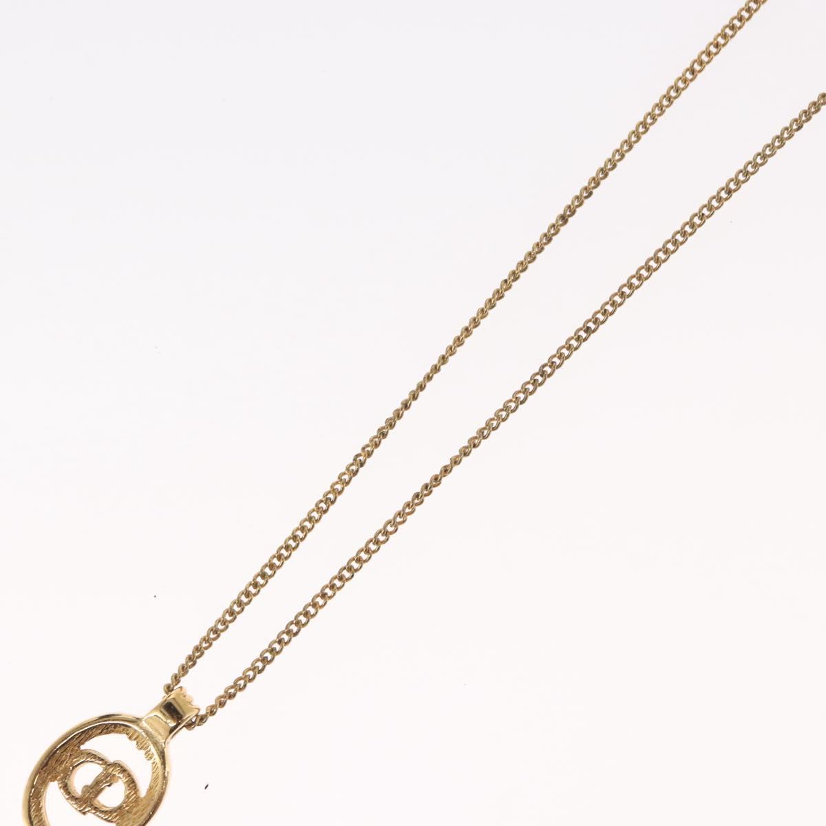Christian Dior Necklace metal Gold Tone Auth bs32642