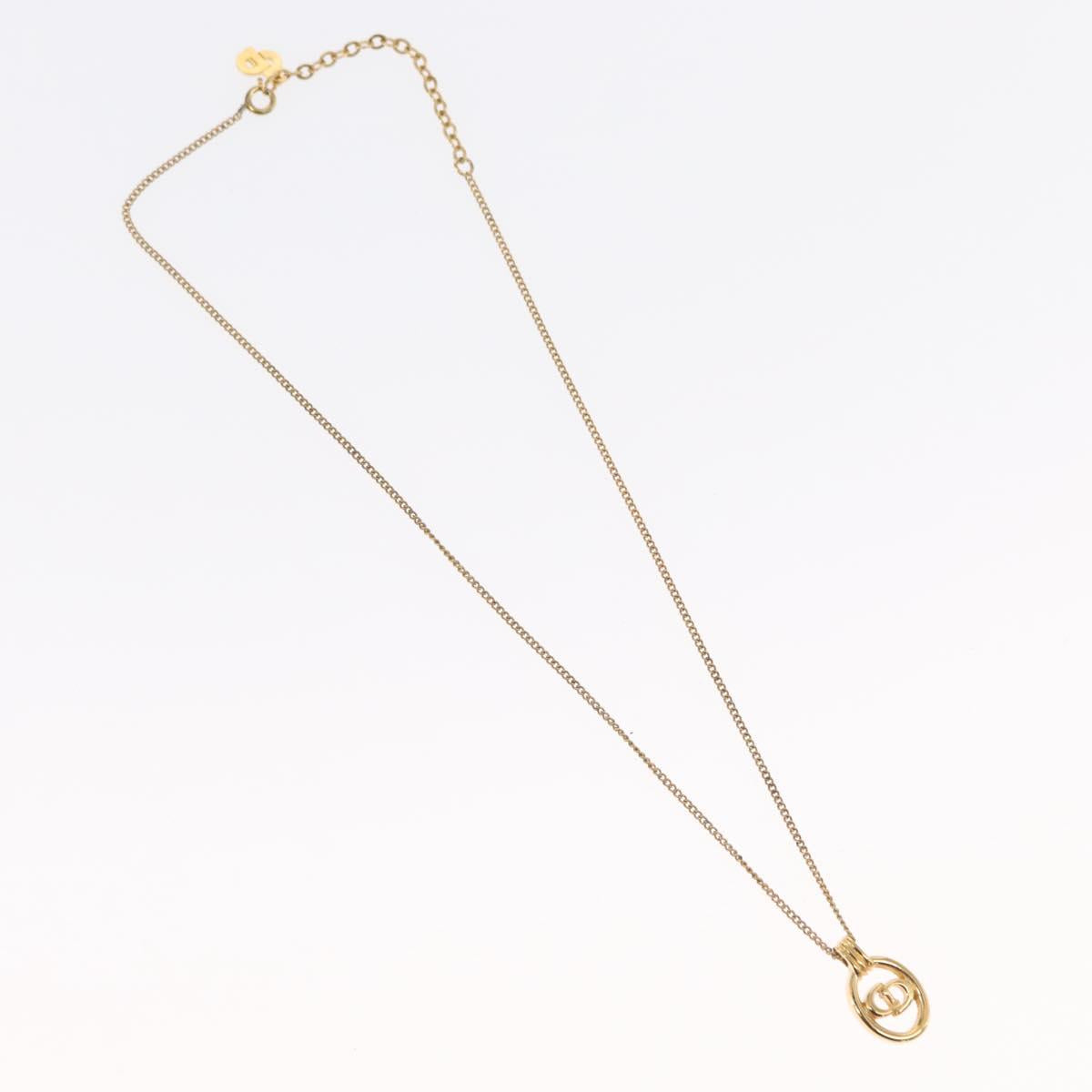 Christian Dior Necklace metal Gold Tone Auth bs32642